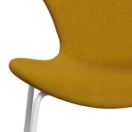 [product_category]-Fritz Hansen 3107 Chair Full Upholstery, White/Hallingdal Mustard-Fritz Hansen-3107FU-HAL457-DRWH-FRI-6