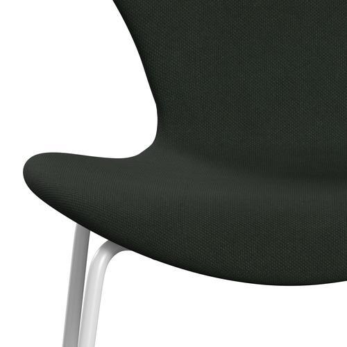 [product_category]-Fritz Hansen 3107 Chair Full Upholstery, White/Steelcut Dark Army Green-Fritz Hansen-3107FU-STI975-DRWH-FRI-6