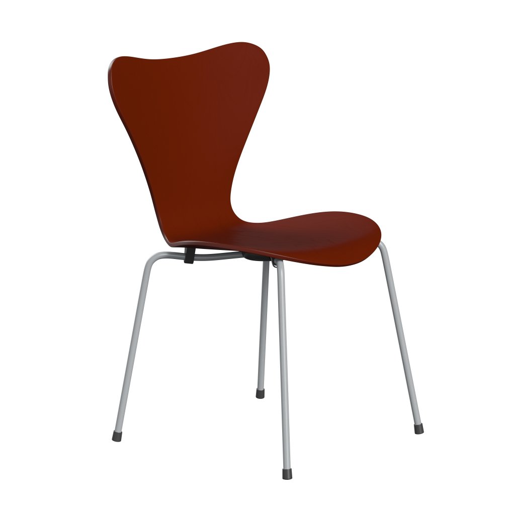 [product_category]-Fritz Hansen 3107 Chair Unupholstered, Silver Grey/Dyed Ash Venetian Red-Fritz Hansen-3107-CA675-SIGREY-FRI-2