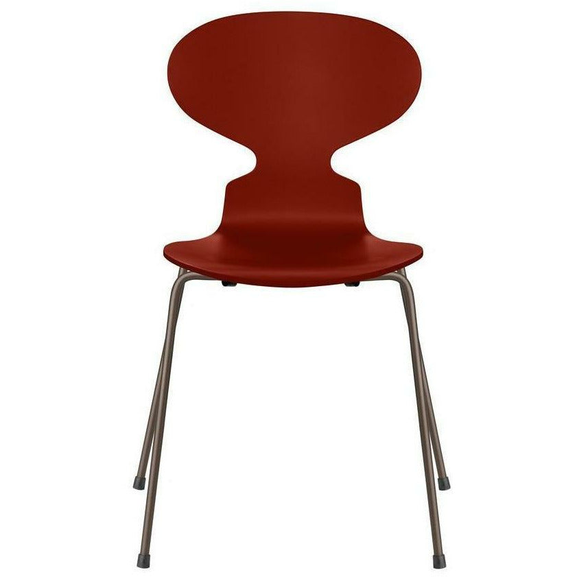 [product_category]-Fritz Hansen Ant Chair Lacquered Venetian Red Bowl, Brown Bronze Base-Fritz Hansen-3101-LAKERET-VENETIAN-BROWN-FRI-1