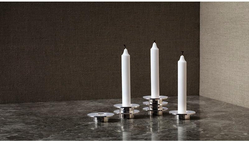 [product_category]-Fritz Hansen Candle Holder, Stainless Steel, Silver Plated-Fritz Hansen-5704890402603-840260-FRI-1