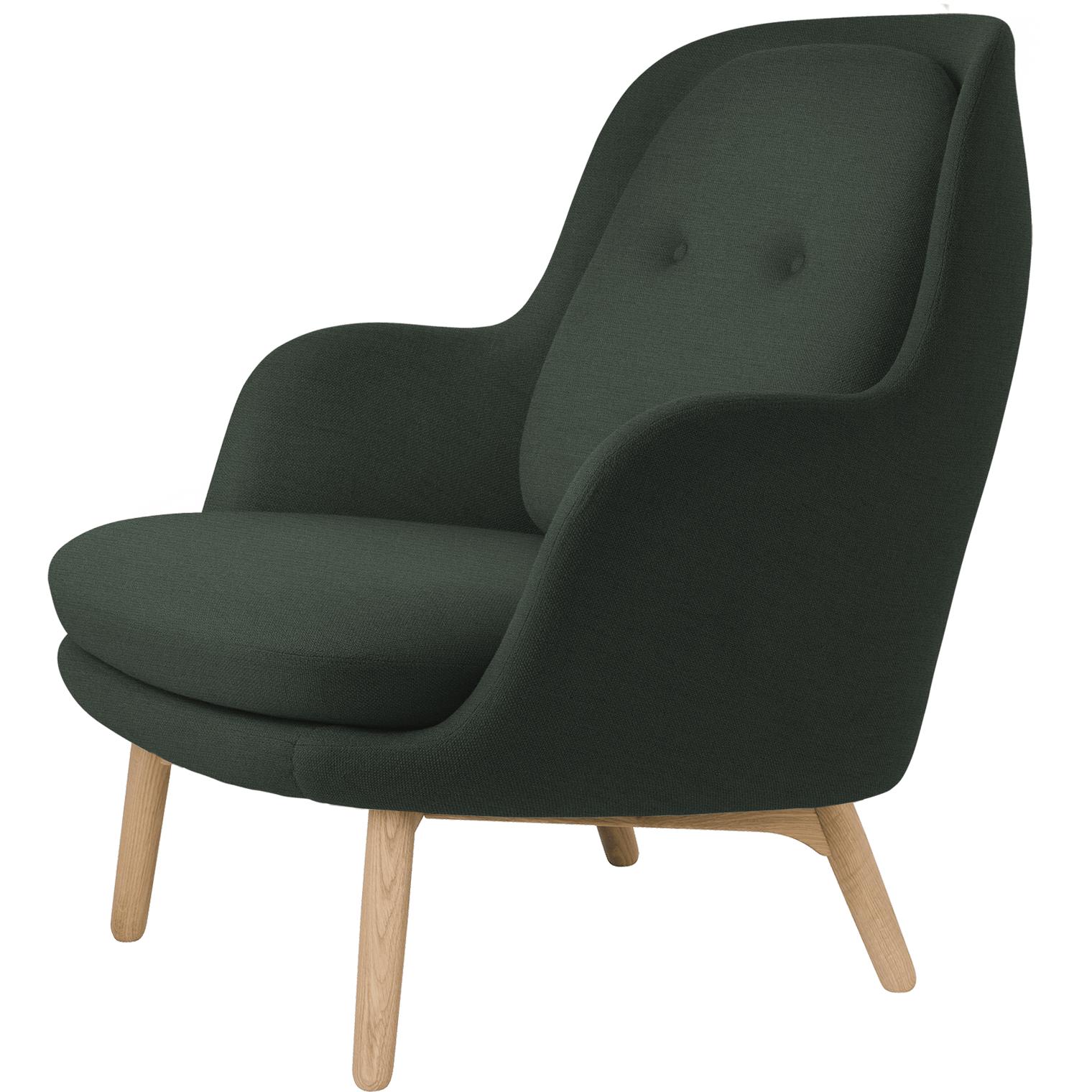 [product_category]-Fritz Hansen Fri Lounge Chair Wood, Balder Dark Green-Fritz Hansen-JH5-982-FRI-1