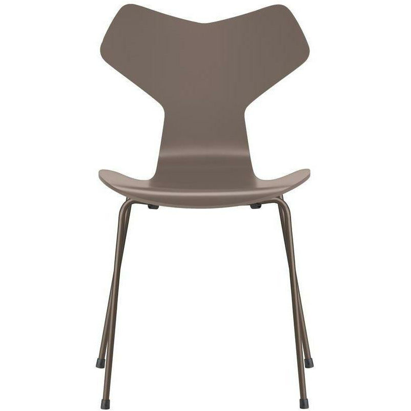 [product_category]-Fritz Hansen Grand Prix Chair Lacquered Deep Clay Shell, Brown Bronze Base-Fritz Hansen-3130-Lacquered-DeepClay-BrownBronze-FRI-1