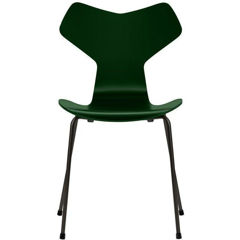 [product_category]-Fritz Hansen Grand Prix Chair Lacquered Evergreen Shell, Black Base-Fritz Hansen-3130-Lacquered-Evergreen-Black-FRI-1