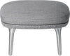 Fritz Hansen Jh11 Ro Footstoll Aluminium, Hallingdal Grey/ Canvas Grey