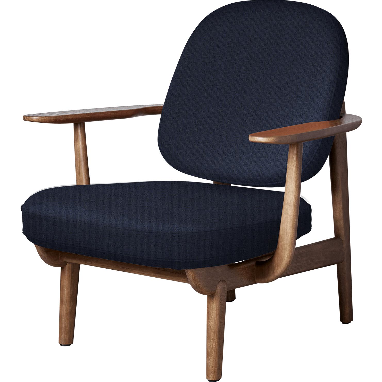 [product_category]-Fritz Hansen Jh97 Fred Lounge Chair Dark Stained Oak, Dark Blue-Fritz Hansen-JH97-walnutoak-CH1155-FRI-1