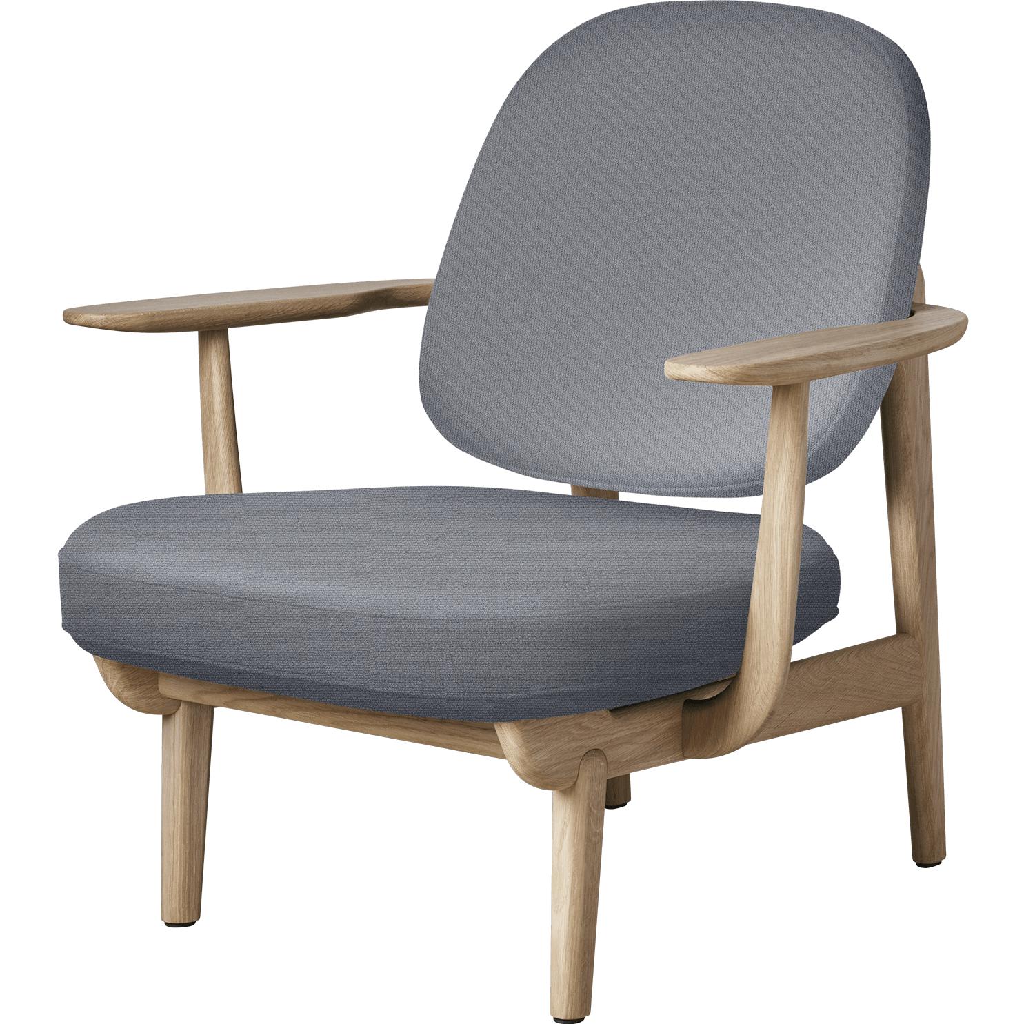 [product_category]-Fritz Hansen Jh97 Fred Lounge Chair Lacquered Oak, Light Grey-Fritz Hansen-JH97-lacqueredoak-CH1170-FRI-1