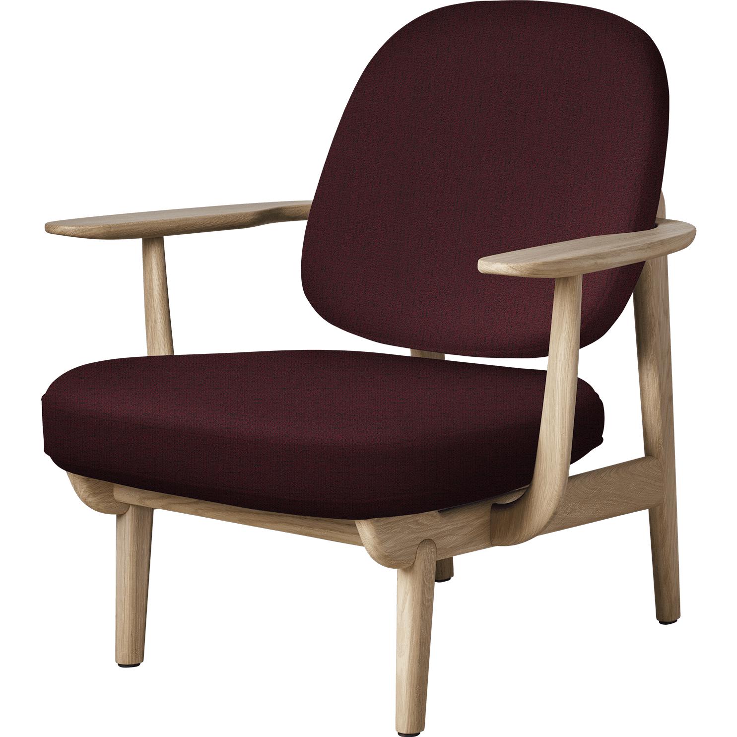 [product_category]-Fritz Hansen Jh97 Fred Lounge Chair Lacquered Oak, Red-Fritz Hansen-JH97-lacqueredoak-CH1141-FRI-1