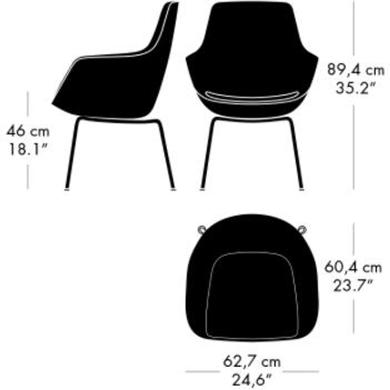 [product_category]-Fritz Hansen Little Giraffe Armchair Black Base Fabric Christianshavn, Light Grey-Fritz Hansen-3201-BLCK-CHRI-1171-FRI-2