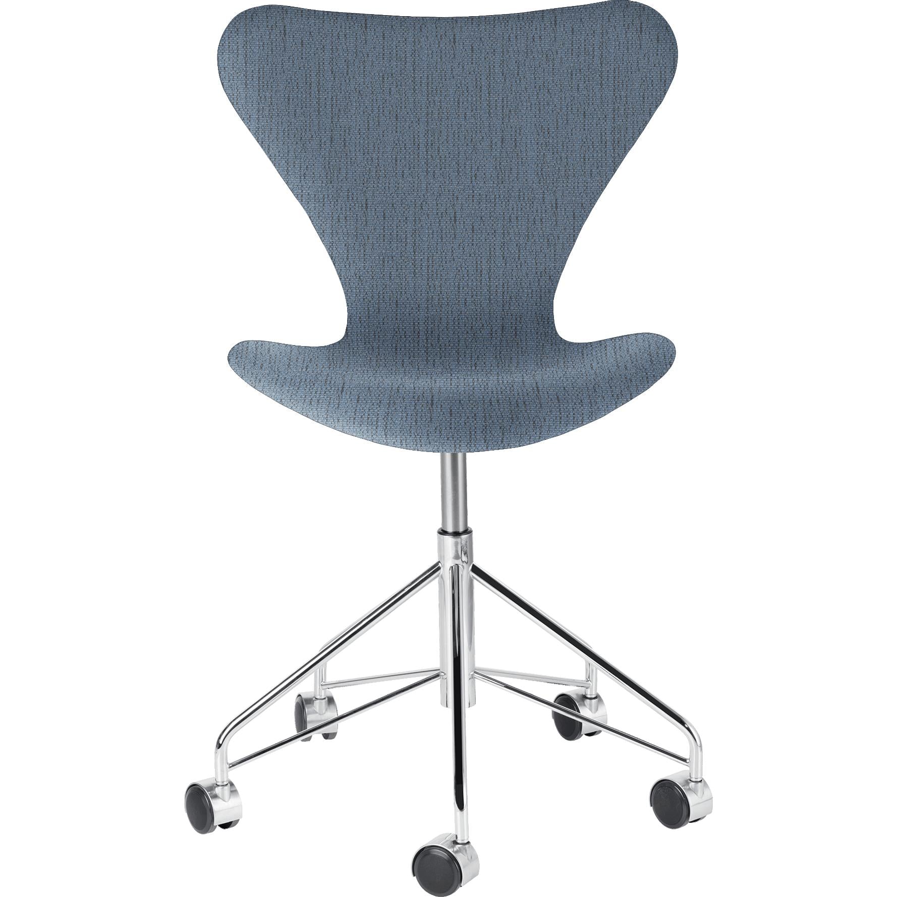 [product_category]-Fritz Hansen Series 7 Swivel Chair Full Upholstery Fabric Christianshavn, Light Blue-Fritz Hansen-3117-FulUph-Chris-1152-FRI-1