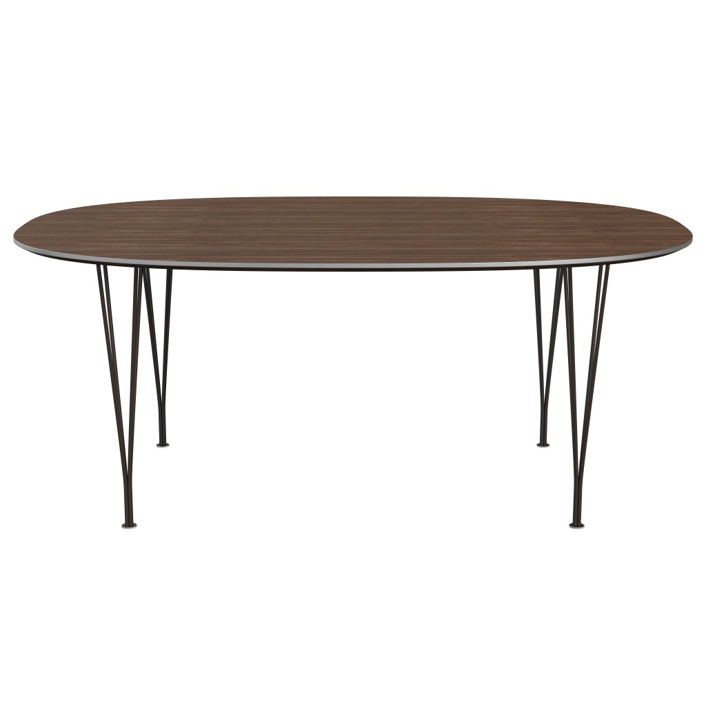 Fritz Hansen Superellipse Spisebord Brown Bronze/Valnød Finer, 180x120 Cm