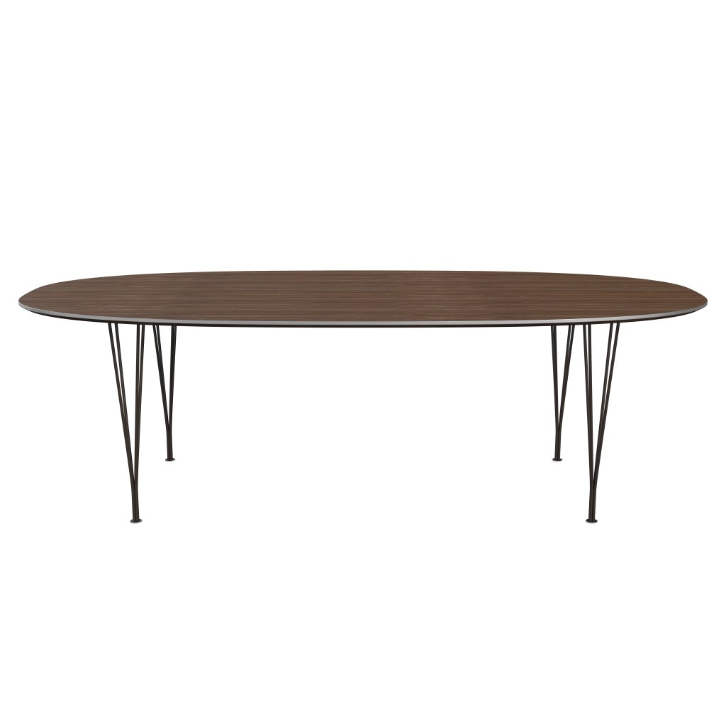 Fritz Hansen Superellipse Spisebord Brown Bronze/Valnød Finer, 240x120 Cm