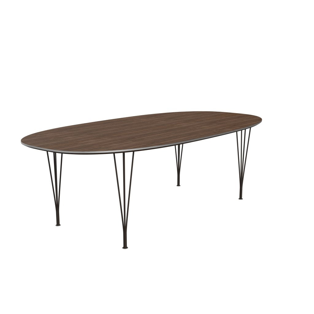 Fritz Hansen Superellipse Spisebord Brown Bronze/Valnød Finer, 240x120 Cm