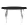 Fritz Hansen Superellipse Dining Table Chrome/Black Fenix Laminates, 135x90 Cm