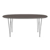 Fritz Hansen Superellipse Dining Table Chrome/Grey Fenix Laminates, 170x100 Cm