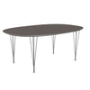 Fritz Hansen Superellipse™ Dining Table Chrome/Grey Veneer, 120 X180 Cm