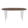 Fritz Hansen Superellipse Dining Table Chrome/Walnut Veneer, 170x100 Cm