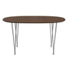 Fritz Hansen Superellipse Dining Table Chrome/Walnut Veneer With Walnut Table Edge, 135x90 Cm