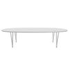 Fritz Hansen Superellipse Dining Table Chrome/White Fenix Laminates, 300x130 Cm