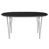 Fritz Hansen Superellipse Dining Table Grey Powder Coated/Black Fenix Laminates, 150x100 Cm