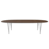 Fritz Hansen Superellipse Dining Table Grey Powder Coated/Walnut Veneer, 300x130 Cm