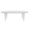 Fritz Hansen Superellipse Dining Table Grey Powder Coated/White Fenix Laminates, 240x120 Cm