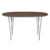 Fritz Hansen Superellipse Dining Table Nine Grey/Walnut Veneer, 135x90 Cm