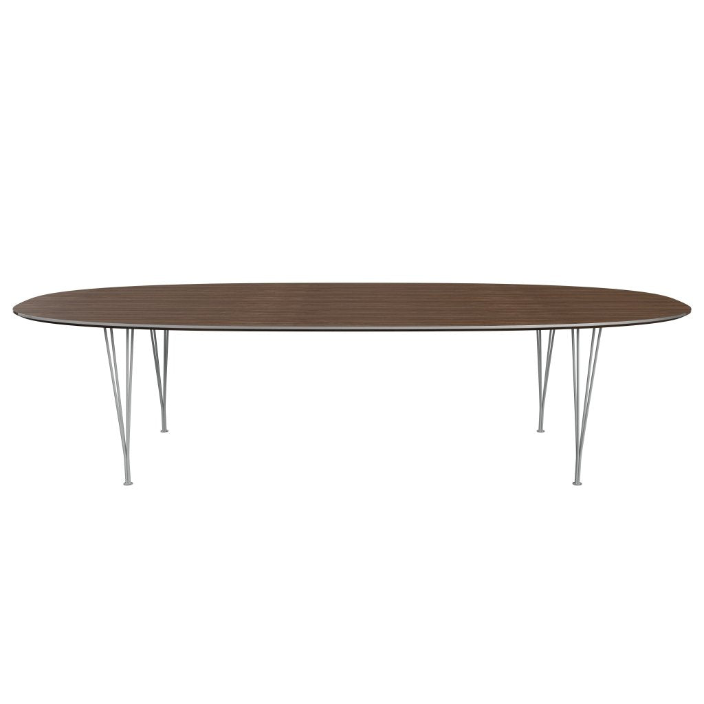 Fritz Hansen Superellipse Spisebord Nine Grey/Valnød Finer, 300x130 Cm