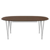 Fritz Hansen Superellipse Extendable Table Grey Powder Coated/Walnut Veneer With Walnut Table Edge, 300x120 Cm