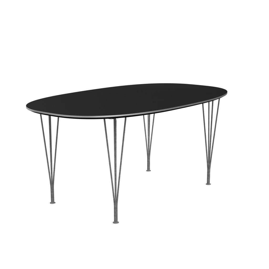 Fritz Hansen Superellipse Udtræksbord Silver Grey/Sort Laminat, 270x100 Cm