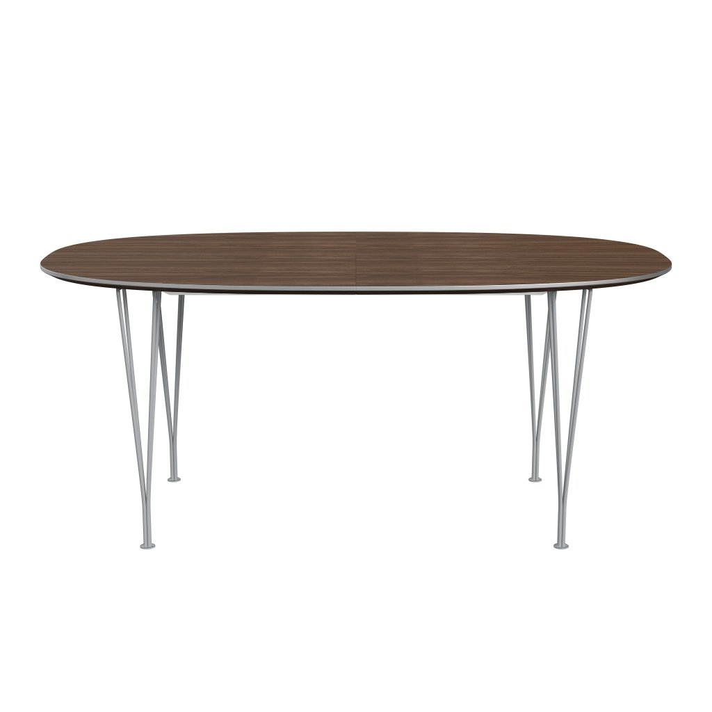 Fritz Hansen Superellipse Udtræksbord Silver Grey/Valnød Finer, 270x100 Cm