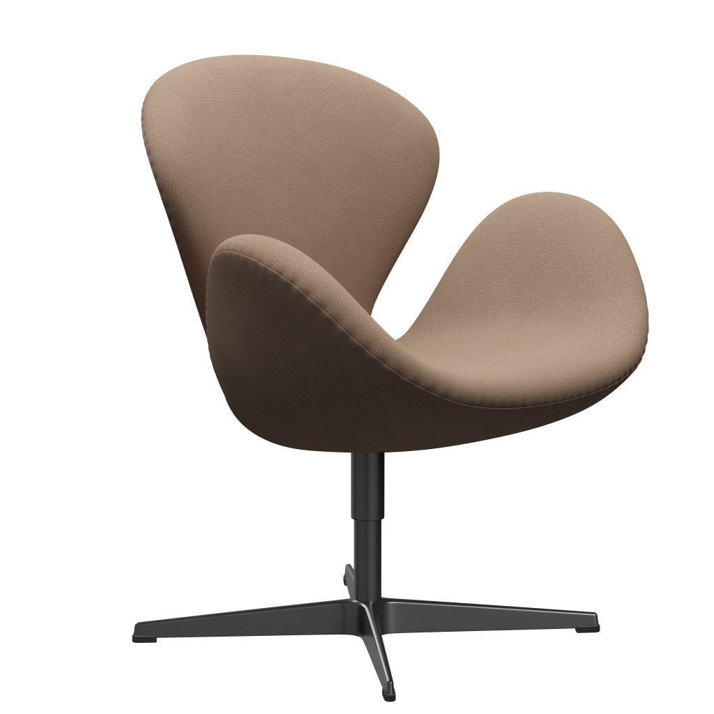 [product_category]-Fritz Hansen Swan Lounge Chair, Black Lacquered/Capture Sand/Brown-Fritz Hansen-3320-CP6201-BLLA-FRI-2