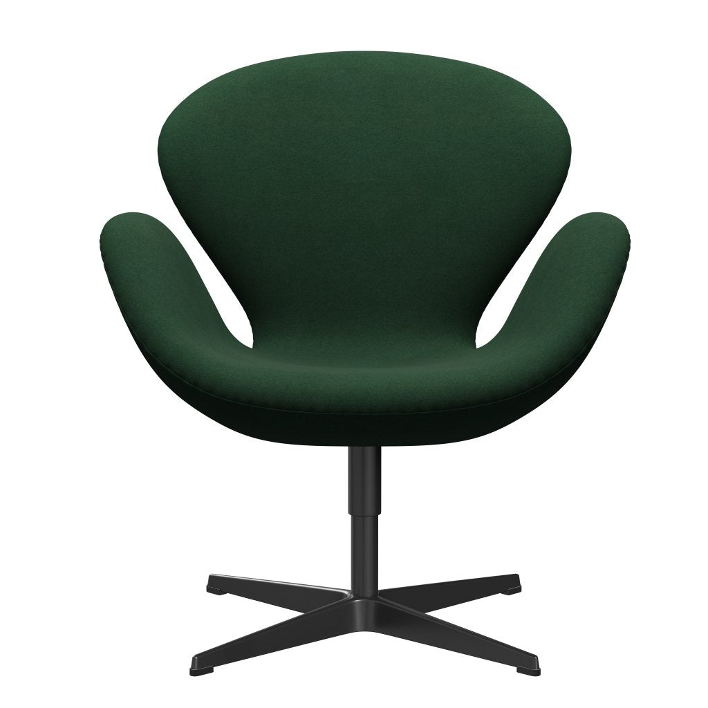 [product_category]-Fritz Hansen Swan Lounge Chair, Black Lacquered/Divina Dark Green (876)-Fritz Hansen-3320-DIV876-BLLA-FRI-1