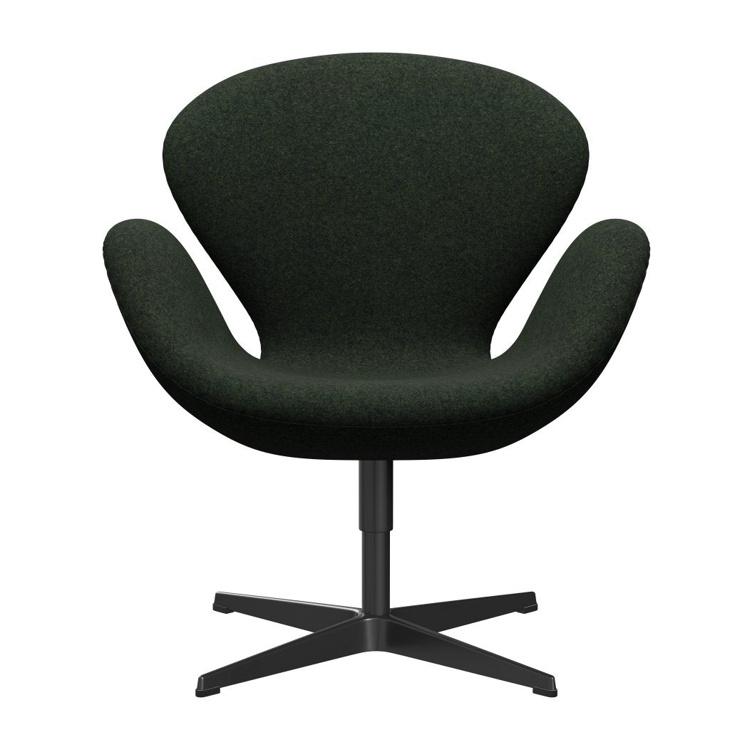 [product_category]-Fritz Hansen Swan Lounge Chair, Black Lacquered/Divina Md Moss Green-Fritz Hansen-3320-DMD973-BLLA-FRI-1