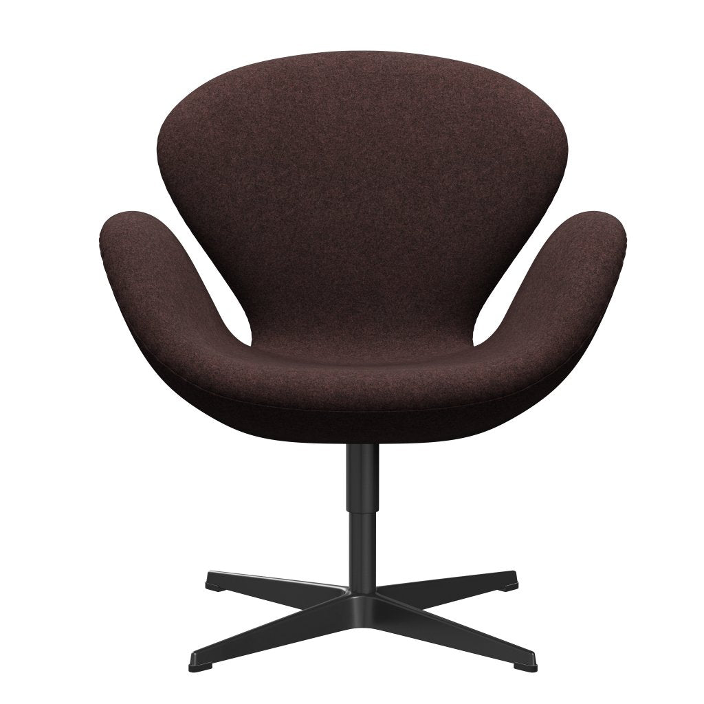 [product_category]-Fritz Hansen Swan Lounge Chair, Black Lacquered/Divina Melange Dusty Violet-Fritz Hansen-3320-DIM677-BLLA-FRI-1