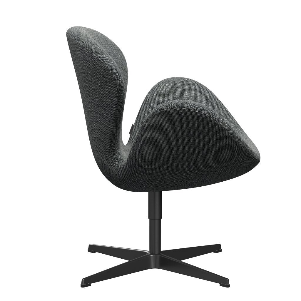 [product_category]-Fritz Hansen Swan Lounge Chair, Black Lacquered/Hallingdal White Black-Fritz Hansen-3320-HAL166-BLLA-FRI-3