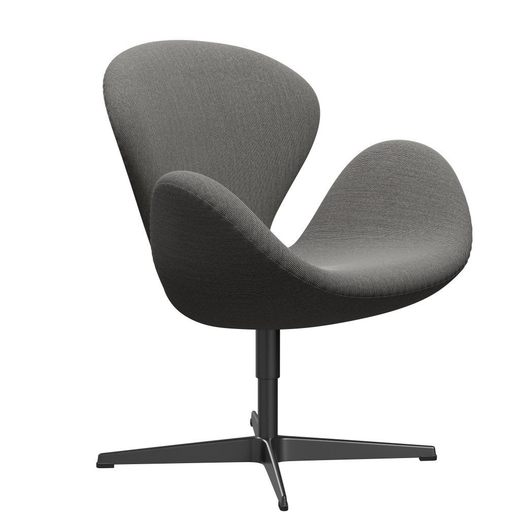 [product_category]-Fritz Hansen Swan Lounge Chair, Black Lacquered/Steelcut Trio White/Black-Fritz Hansen-3320-STR124-BLLA-FRI-2