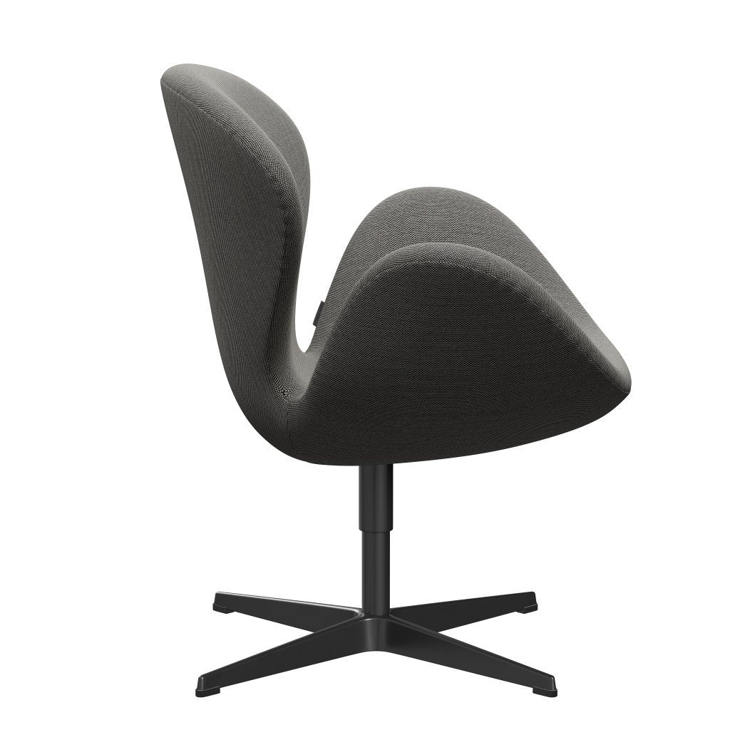 [product_category]-Fritz Hansen Swan Lounge Chair, Black Lacquered/Steelcut Trio White/Black-Fritz Hansen-3320-STR124-BLLA-FRI-3