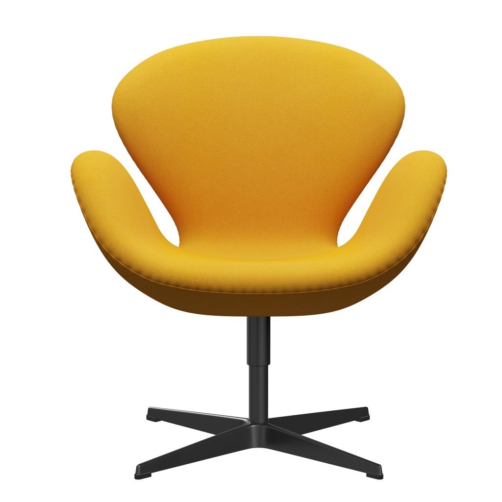 [product_category]-Fritz Hansen Swan Lounge Chair, Black Lacquered/Tonus Mustard-Fritz Hansen-3320-TON440-BLLA-FRI-1