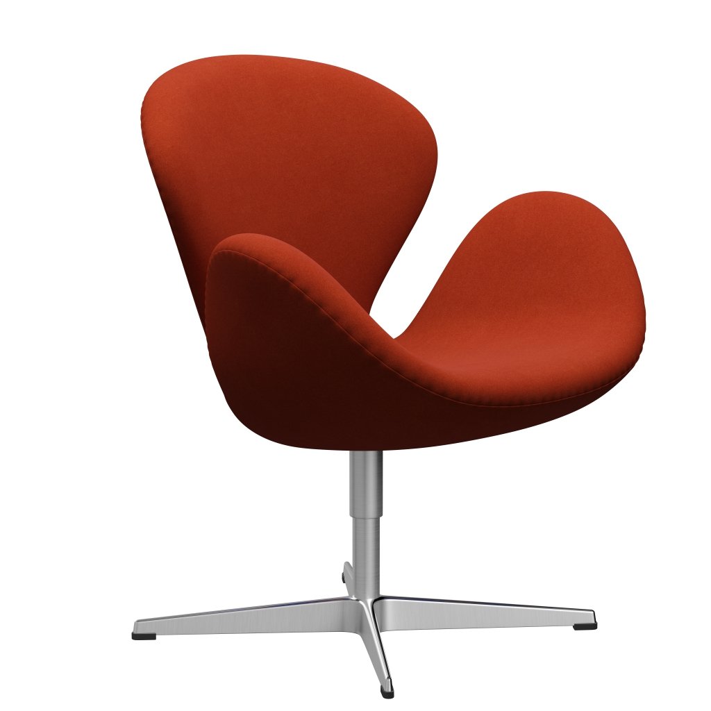 [product_category]-Fritz Hansen Swan Lounge Chair, Satin Brushed Aluminium/Divina Terracotta-Fritz Hansen-3320-DIV552-SPAL-FRI-2