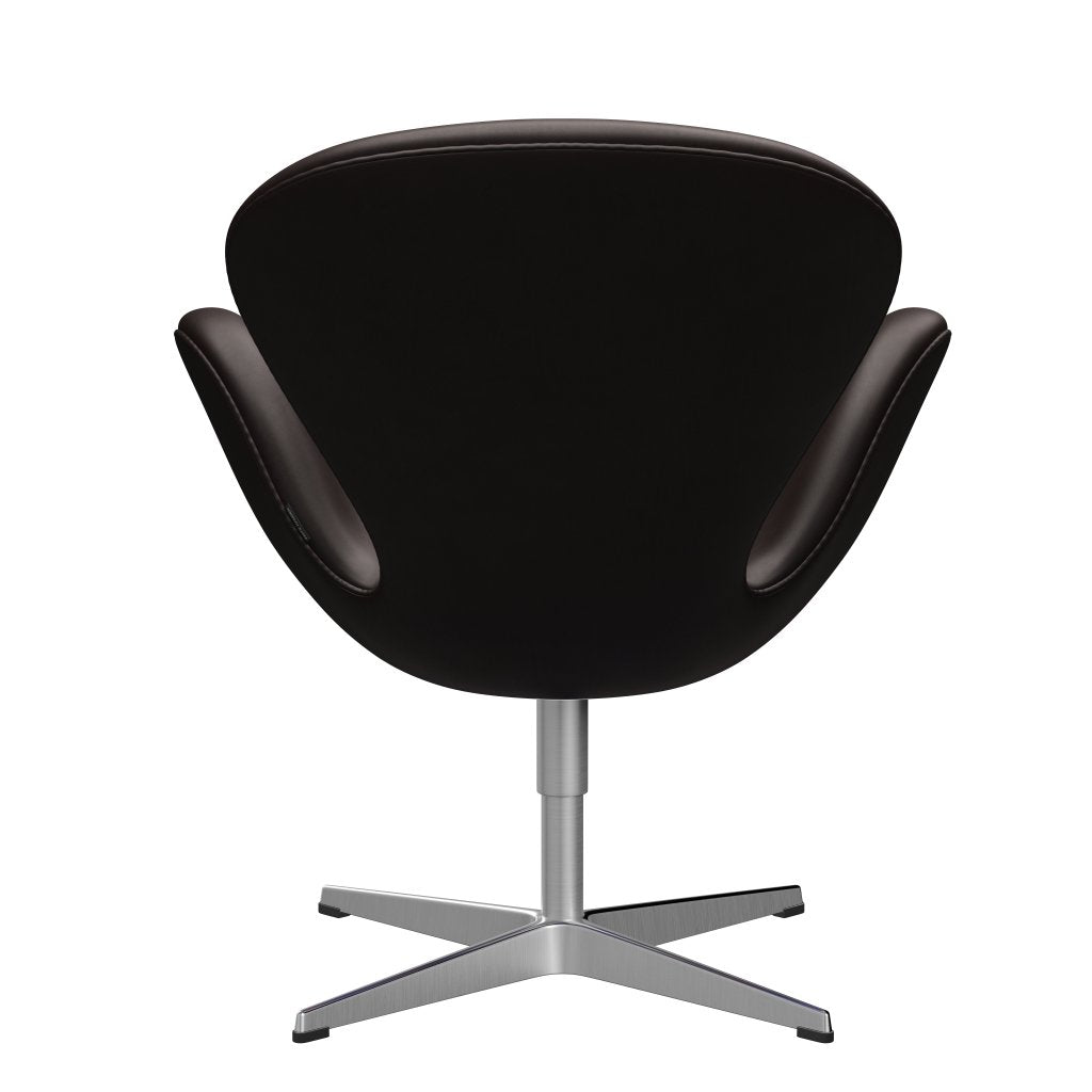 [product_category]-Fritz Hansen Swan Lounge Chair, Satin Brushed Aluminium/Grace Dark Brown-Fritz Hansen-3320-ELDBR-SPAL-FRI-4