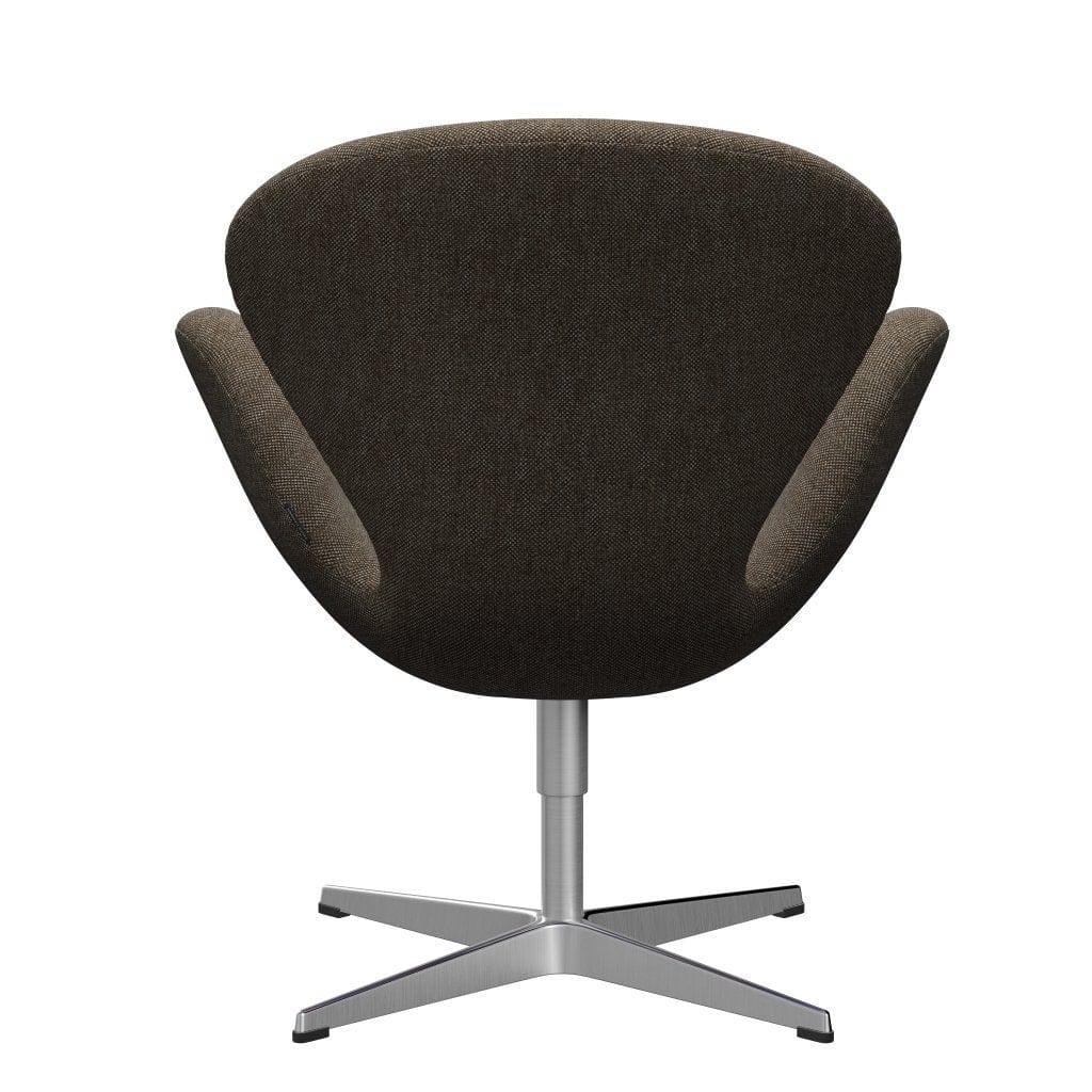 [product_category]-Fritz Hansen Swan Lounge Chair, Satin Brushed Aluminium/Hallingdal Brown/Grey-Fritz Hansen-3320-HAL270-SPAL-FRI-4