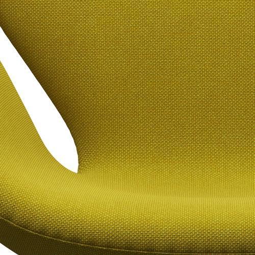 [product_category]-Fritz Hansen Swan Lounge Chair, Satin Brushed Aluminium/Hallingdal Yellow/Green-Fritz Hansen-3320-HAL420-SPAL-FRI-6