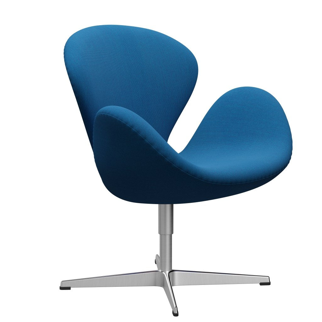 [product_category]-Fritz Hansen Swan Lounge Chair, Satin Brushed Aluminium/Steelcut Trio Turquoise/Blue-Fritz Hansen-3320-STR865-SPAL-FRI-2