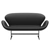 Fritz Hansen Swan™ Sofa 2 Seater, Black Lacquered/Aura Black