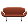 Fritz Hansen Swan™ Sofa 2 Seater, Black Lacquered/Canvas Brown Pink