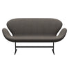 Fritz Hansen Swan™ Sofa 2 Seater, Black Lacquered/Canvas Grey