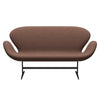 Fritz Hansen Swan™ Sofa 2 Seater, Black Lacquered/Canvas Maroon