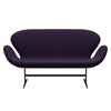 Fritz Hansen Swan™ Sofa 2 Seater, Black Lacquered/Canvas Navy Blue