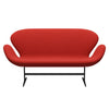 Fritz Hansen Swan™ Sofa 2 Seater, Black Lacquered/Canvas Pink